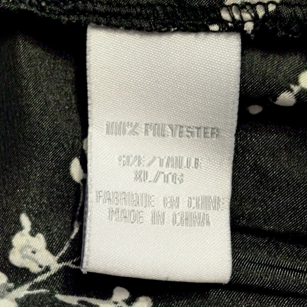 Size XL Y2K Suzy Shier Lace Up Floral Black and White Peasant Blouse Fairycore - Picture 4 of 14